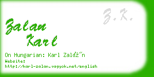 zalan karl business card